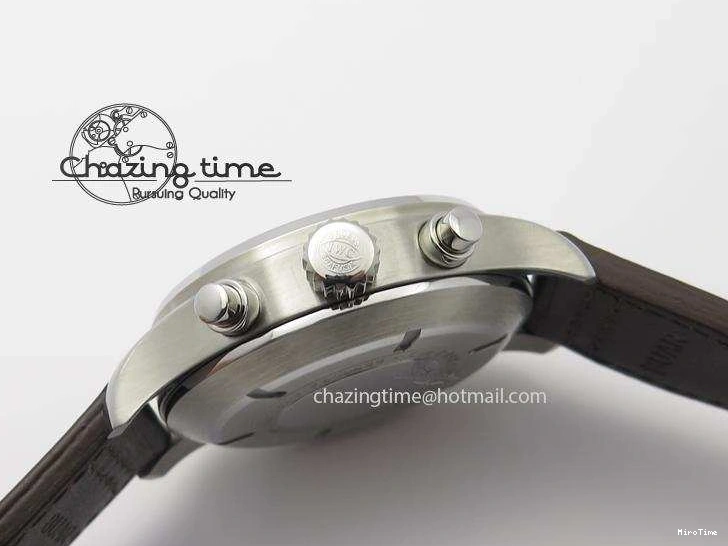 MIROTIME 0601 Pilot Chrono SS IW387808 CF3 ZF 1:1 Best Edition On Brown Leather Strap A Soft 7328